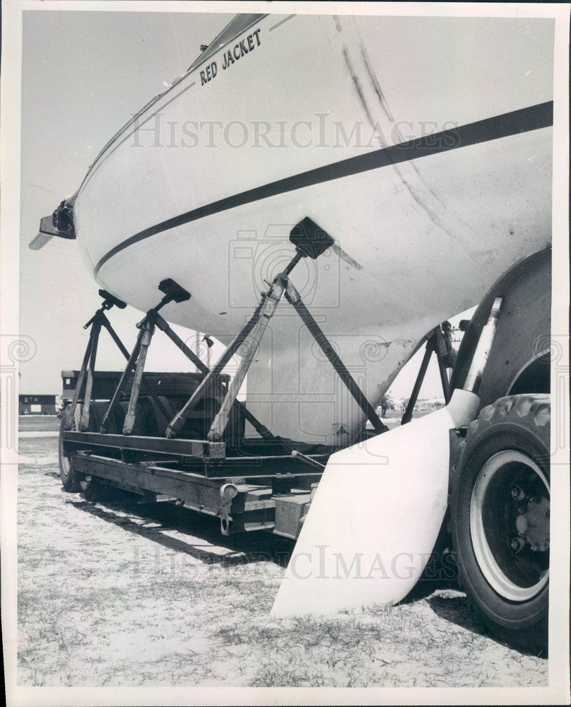 1967 St Petersburg, FL Boat Red Jacket, Southern Ocean Racing Conf Press Photo - Historic Images