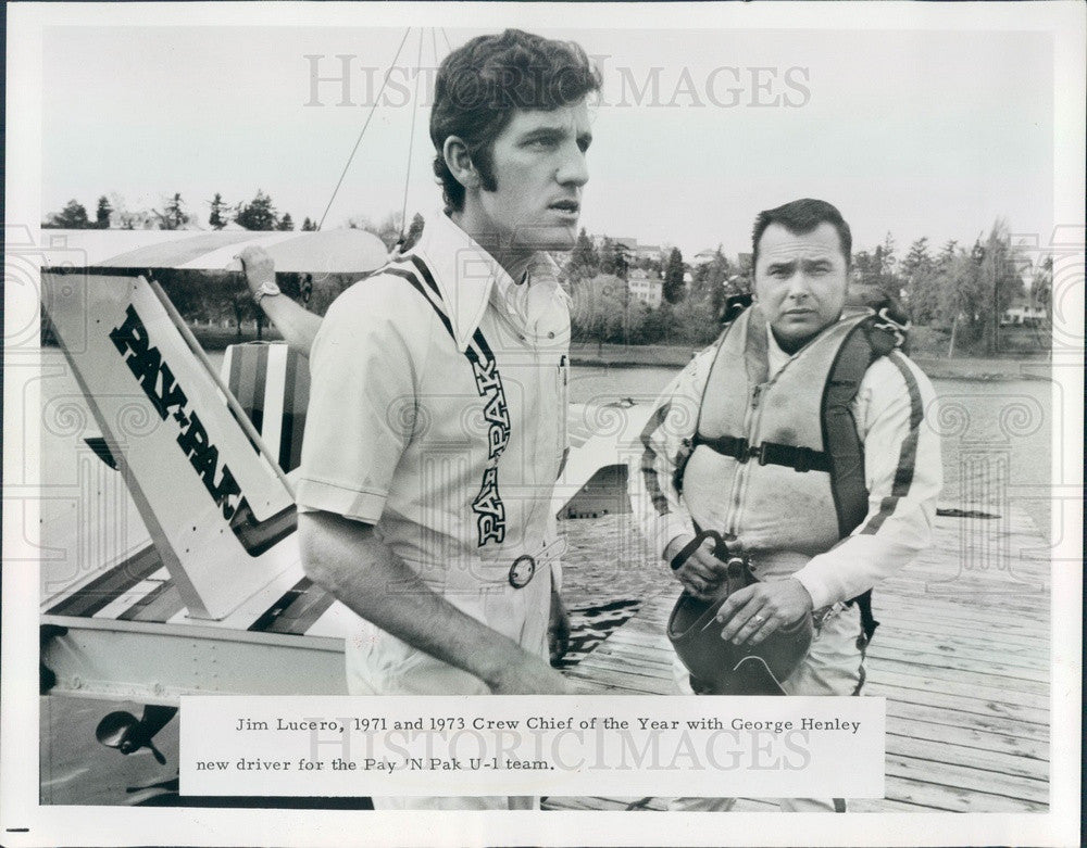 1974 St Petersburg, Florida Crew Chief of the Year Jim Lucero Press Photo - Historic Images