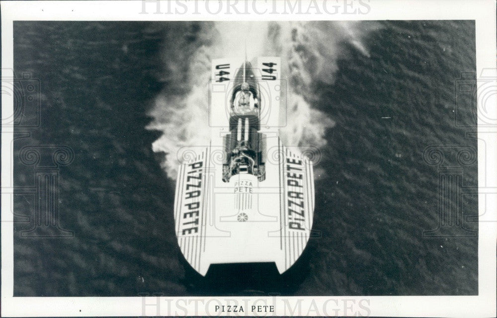 1974 St Petersburg, Florida Racing Boat Pizza Pete Press Photo - Historic Images