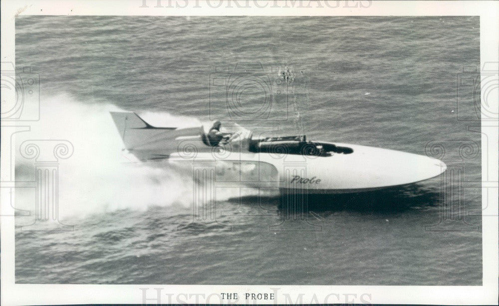 1974 St Petersburg, Florida Racing Boat The Probe Press Photo - Historic Images