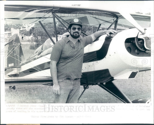 1982 Crystal River, Florida Starduster Home-Built Sport Bi-Plane Press Photo - Historic Images