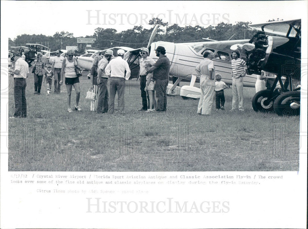 1982 Crystal River, FL Florida Sport Aviation Antique &amp; Classic Assn Press Photo - Historic Images