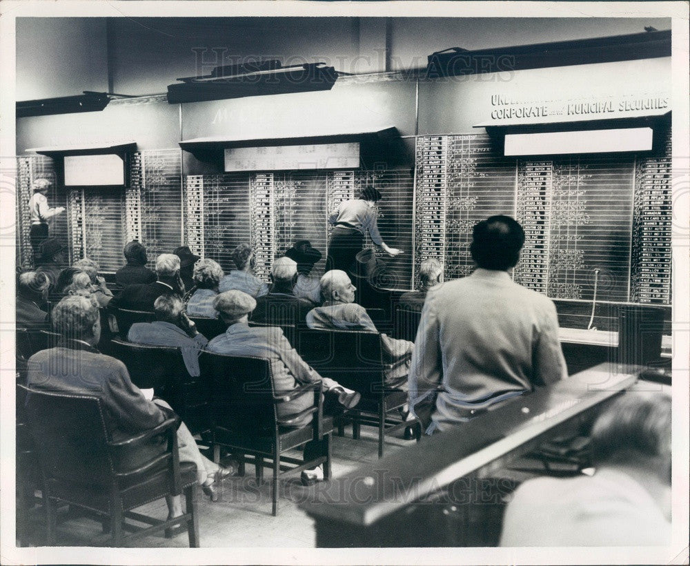 1955 St Petersburg, Florida Bache &amp; Co Stock Exchange Board Room Press Photo - Historic Images