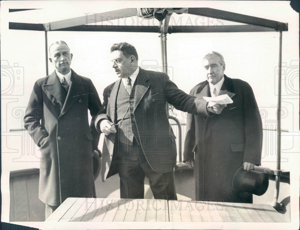 1933 France Premier Edouard Herriot, Andre de la Boulaye Press Photo - Historic Images