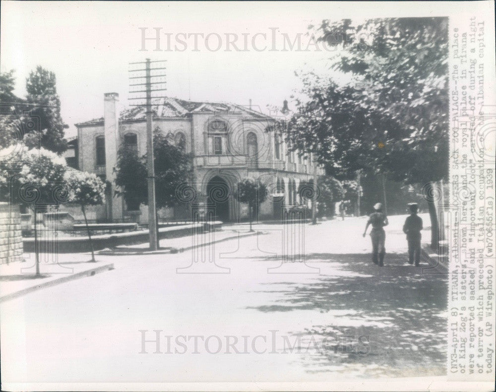 1939 Tirana, Albania Zog Palace, Palace of King Zog's Sisters Press Photo - Historic Images