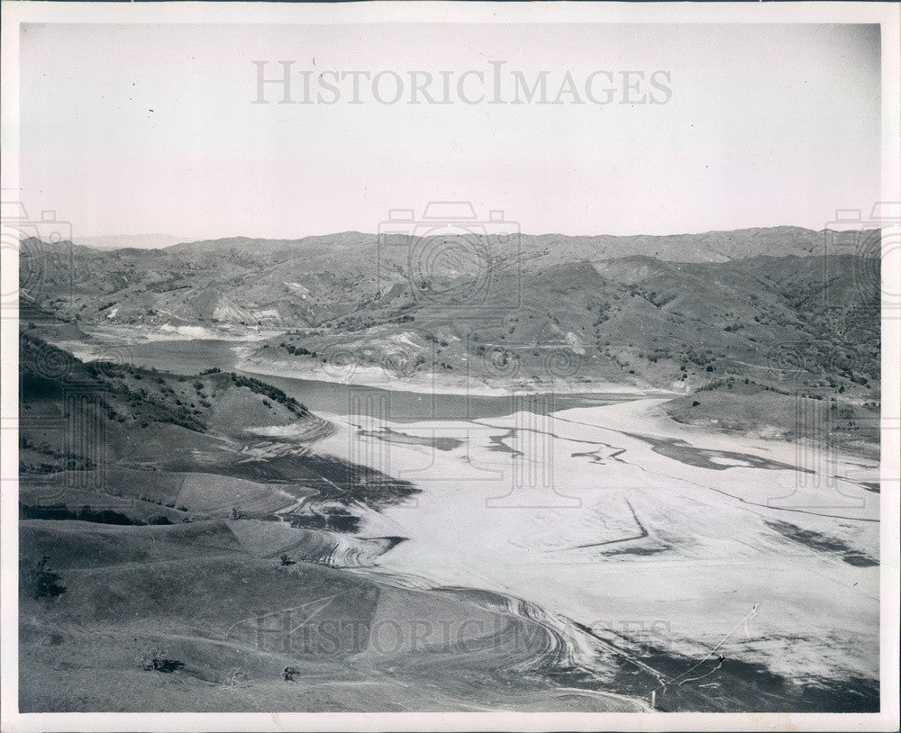 1948 San Francisco, CA Calaveras Reservoir During Drought Press Photo - Historic Images