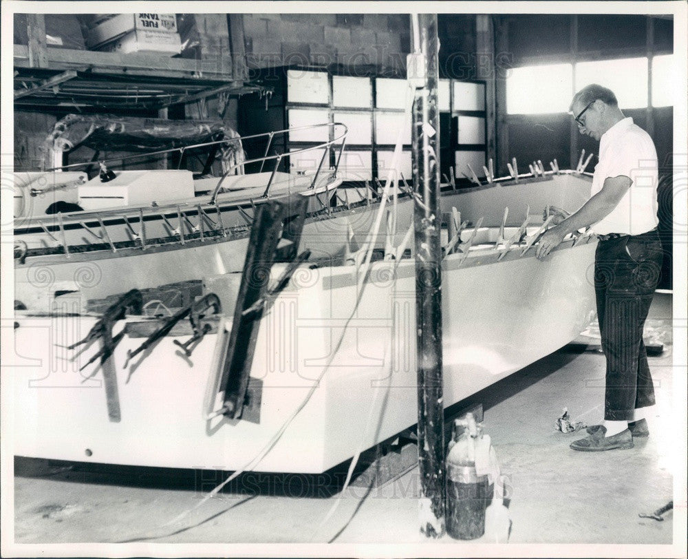 1970 Homosassa Springs, FL Pro-Line Boat Works Owner Dan Atwood Press Photo - Historic Images