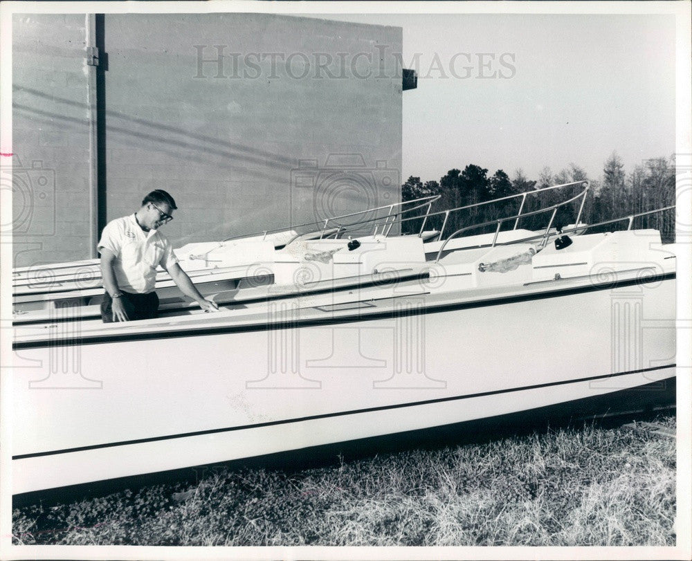1970 Homosassa Springs, FL Pro-Line Boat Works Owner Dan Atwood Press Photo - Historic Images