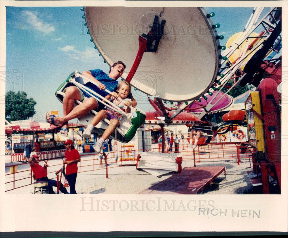 1991 Kane County, Illinois Fair Paratrooper Ride Press Photo - Historic Images