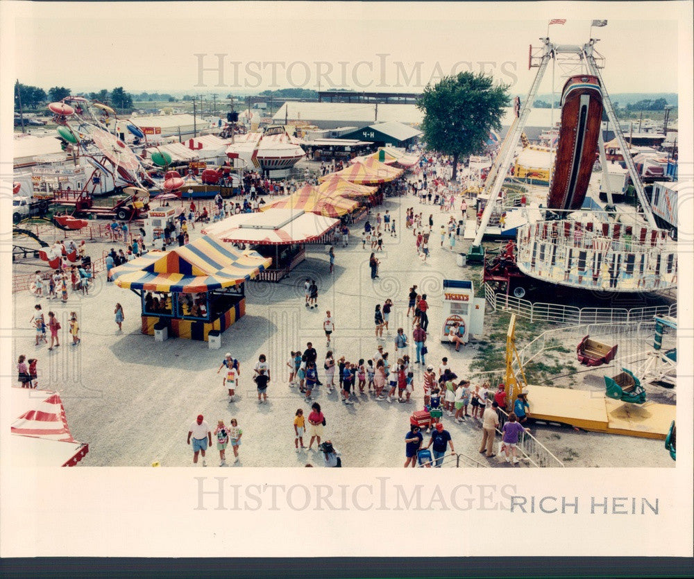 1991 Kane County, Illinois Fair, Midway Press Photo - Historic Images