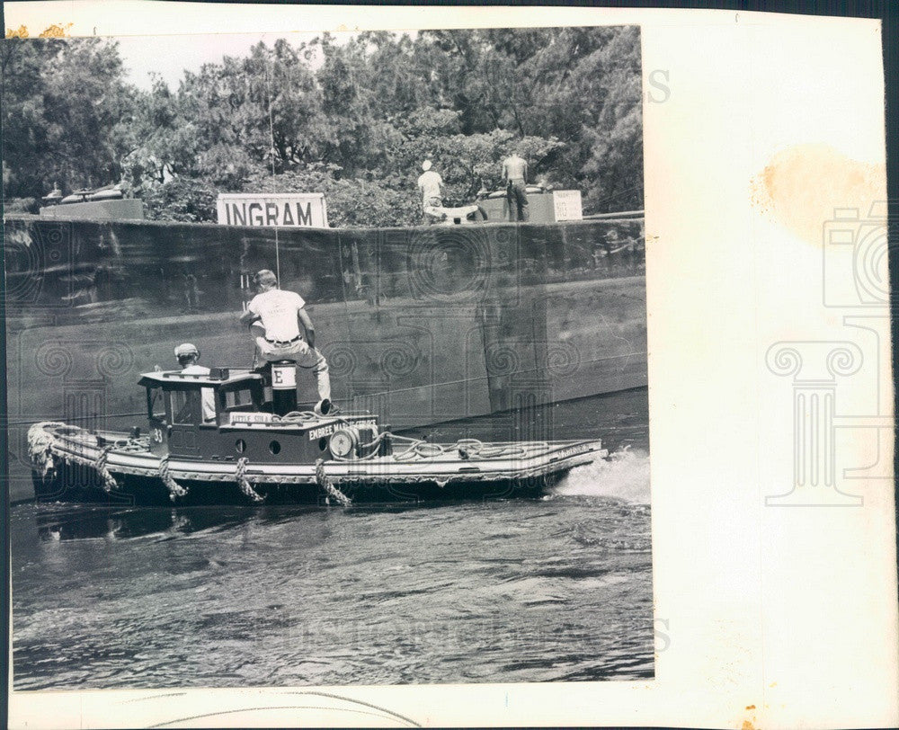 1958 St Petersburg, Florida World&#39;s Smallest Tugboat Little Sula Press Photo - Historic Images