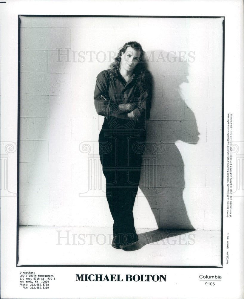 1992 American Singer/Songwriter Michael Bolton Press Photo - Historic Images