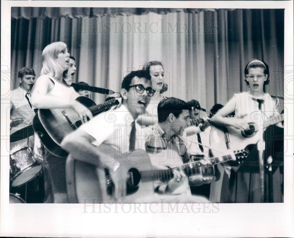 1967 St Petersburg, FL Musicians, Up With St Petersburg Rehearsal Press Photo - Historic Images