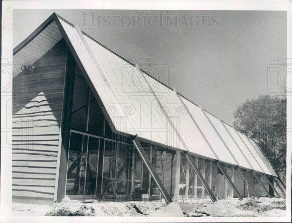 1960 Clearwater, Florida Grace Lutheran Church Construction Press Photo - Historic Images