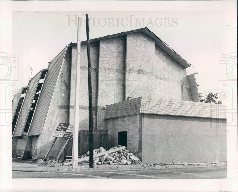 1965 Dunedin, Florida First Methodist Church Construction Press Photo - Historic Images