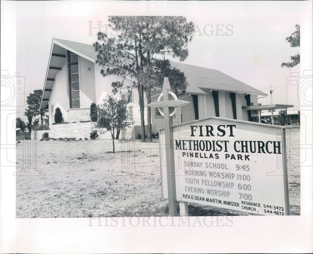 1965 Pinellas Park, Florida First Methodist Church Press Photo - Historic Images