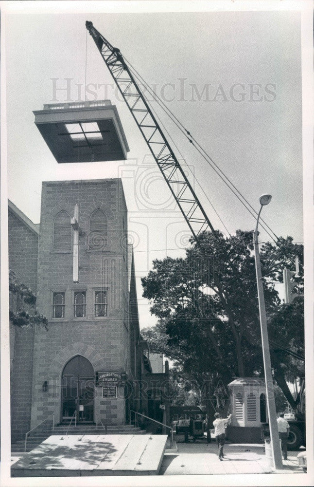 1972 St Petersburg, FL First Congregational Church New Steeple Press Photo - Historic Images