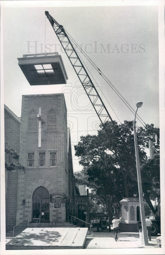 1972 St Petersburg, FL First Congregational Church New Steeple Press Photo - Historic Images