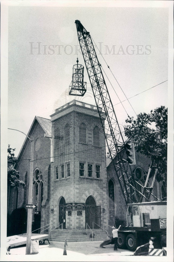 1972 St Petersburg, FL First Congregational Church New Steeple Press Photo - Historic Images