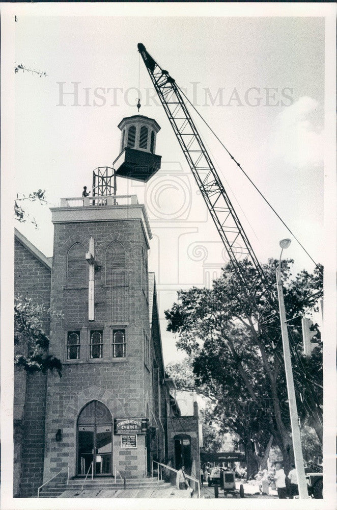 1972 St Petersburg, FL First Congregational Church New Steeple Press Photo - Historic Images