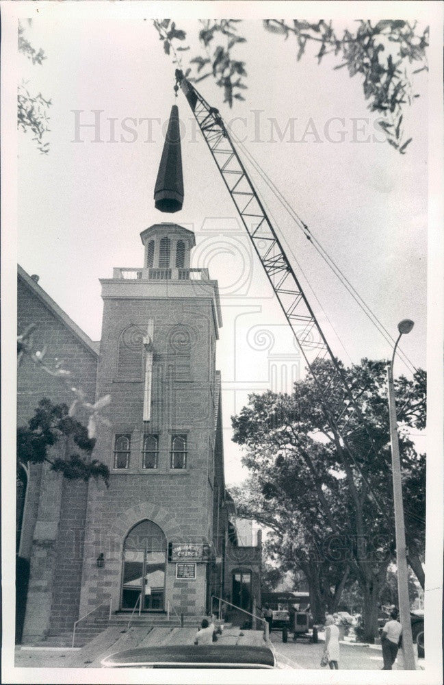 1972 St Petersburg, FL First Congregational Church New Steeple Press Photo - Historic Images