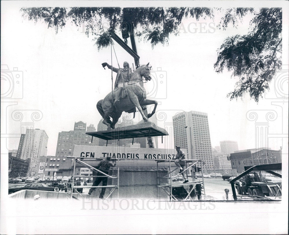 1978 Detroit, Michigan General Thaddeus Kosciuszka Monument Press Photo - Historic Images