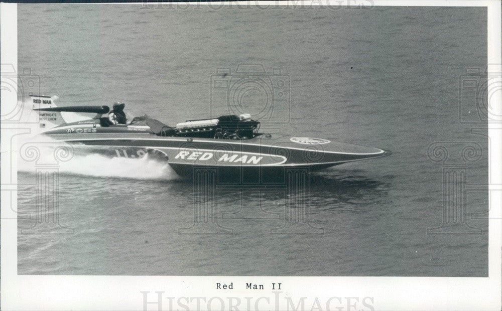 1974 St Petersburg, Florida Hydroplane Boat Red Man II Press Photo - Historic Images