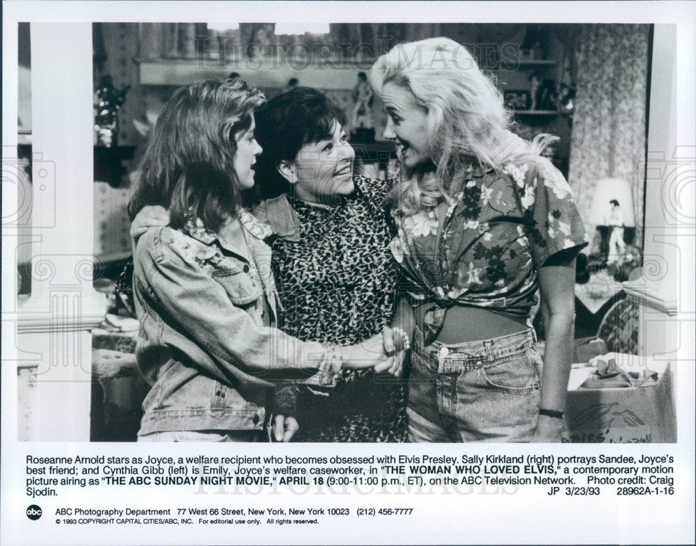 1993 Hollywood Actors Roseanne Barr/Sally Kirkland/Cynthia Gibb Press Photo - Historic Images