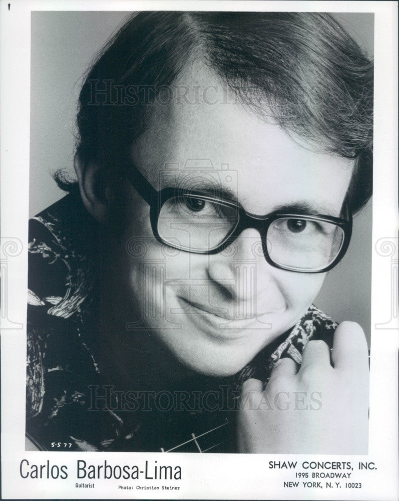 1977 Brazilian Guitarist Carlos Barbosa-Lima Press Photo