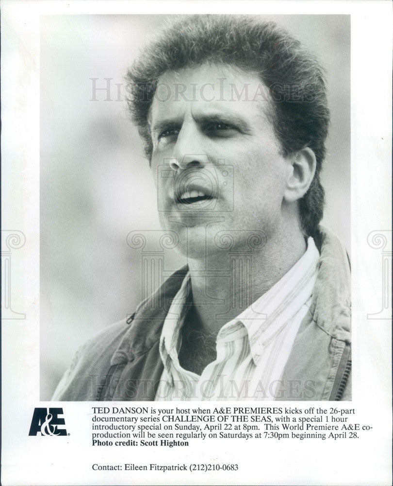 1991 American Hollywood Actor/Author/Producer Ted Danson Press Photo - Historic Images
