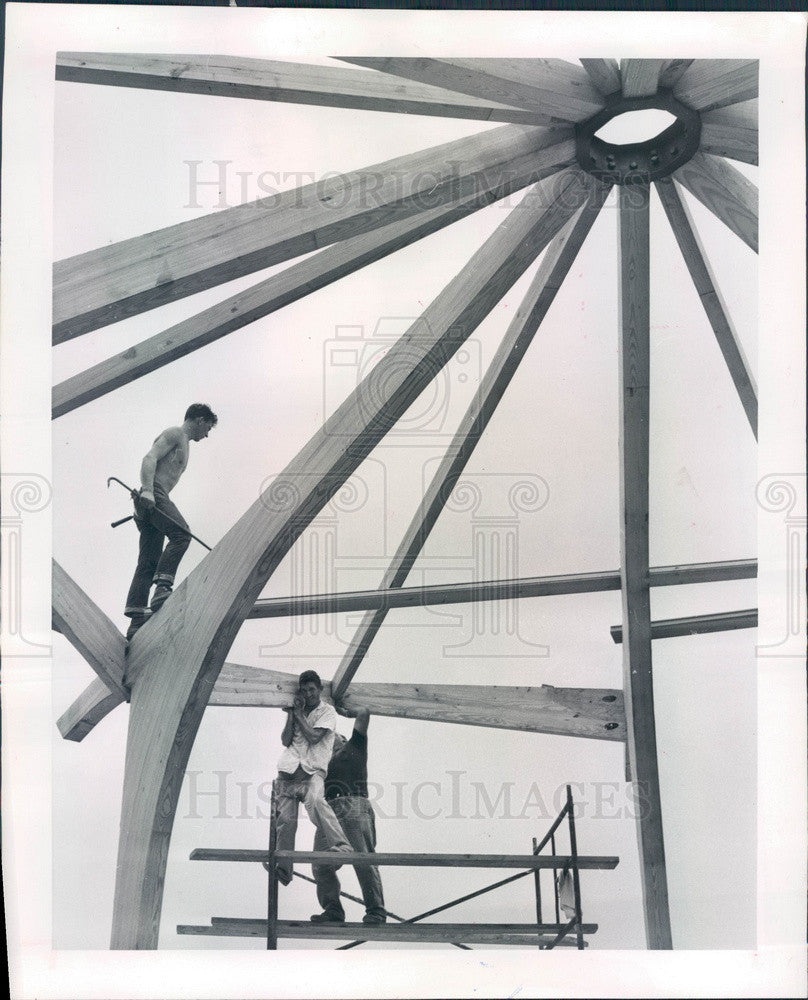 1964 Clearwater, Florida Chamber of Commerce Roof Construction Press Photo - Historic Images
