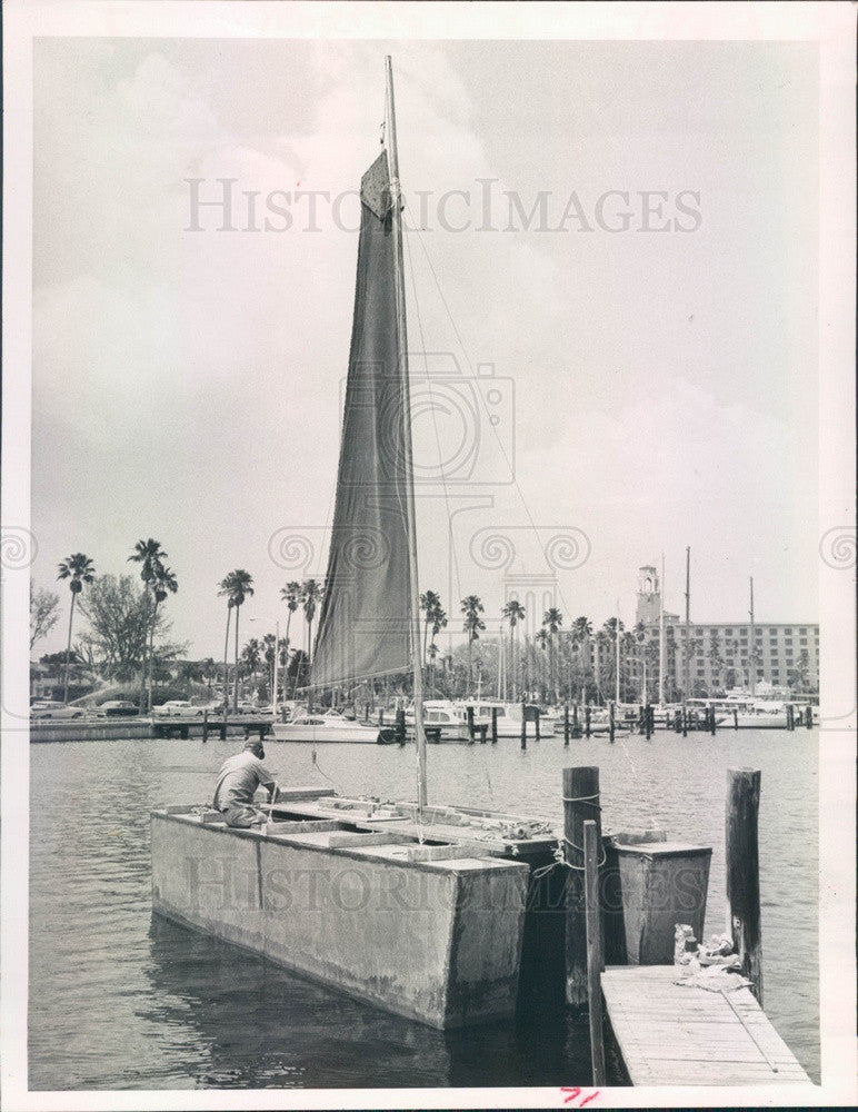 1963 St. Petersburg Beach, Florida Plywood Catamaran Sailing Vessel Press Photo - Historic Images