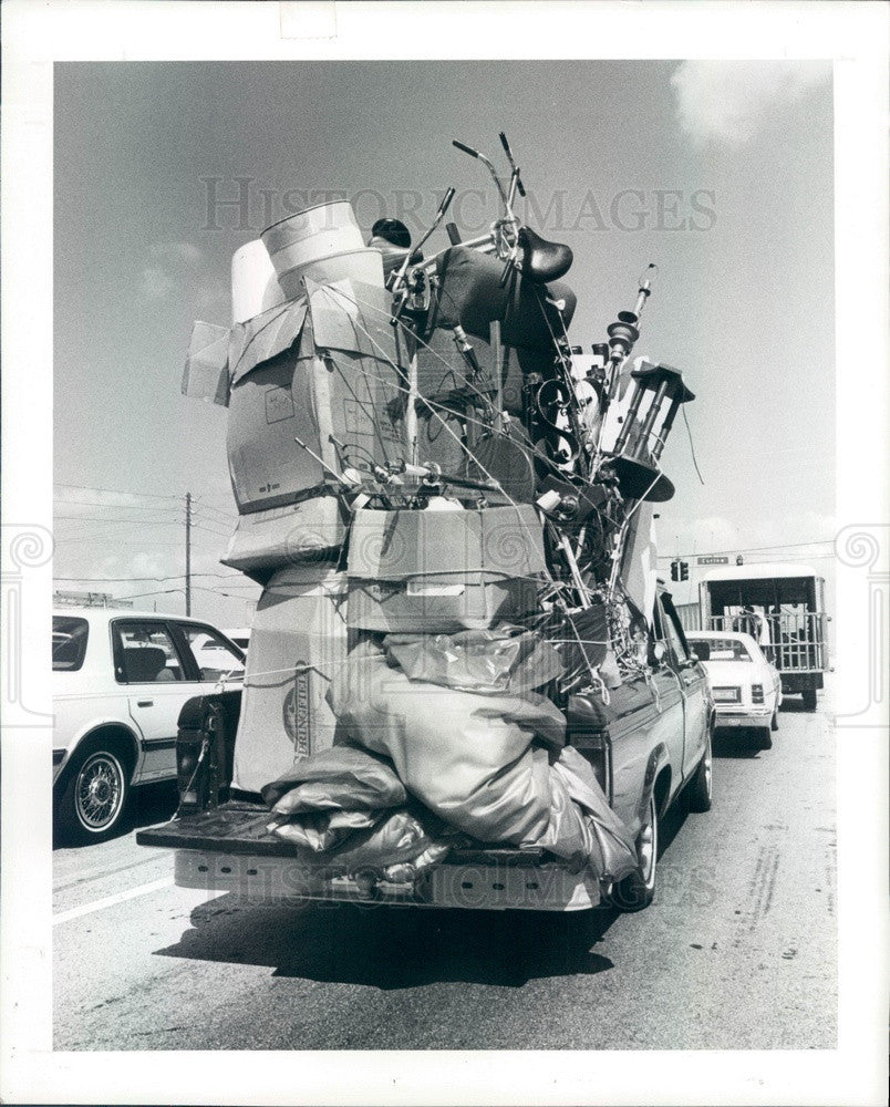 1990 Pinellas County, Florida Loaded Pickup Truck on US 19 Press Photo - Historic Images