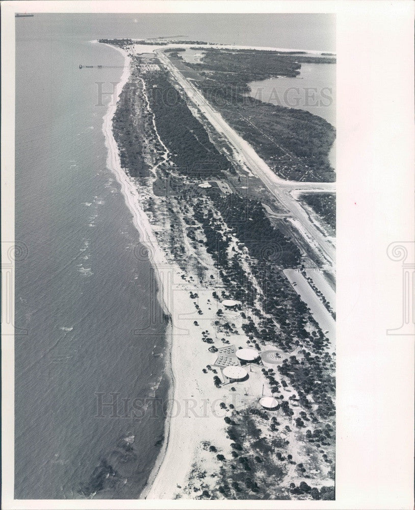 1965 Pinellas County, Florida Fort De Soto Park Aerial View Press Photo - Historic Images