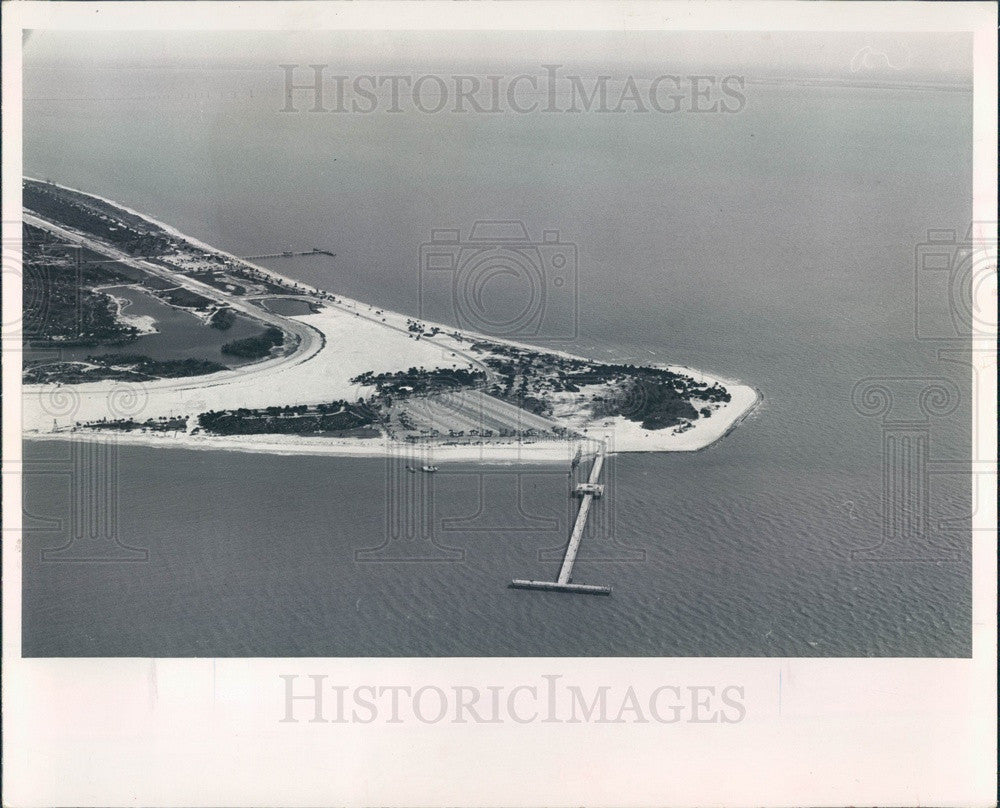 1965 Pinellas County, Florida Fort De Soto Park Aerial View Press Photo - Historic Images