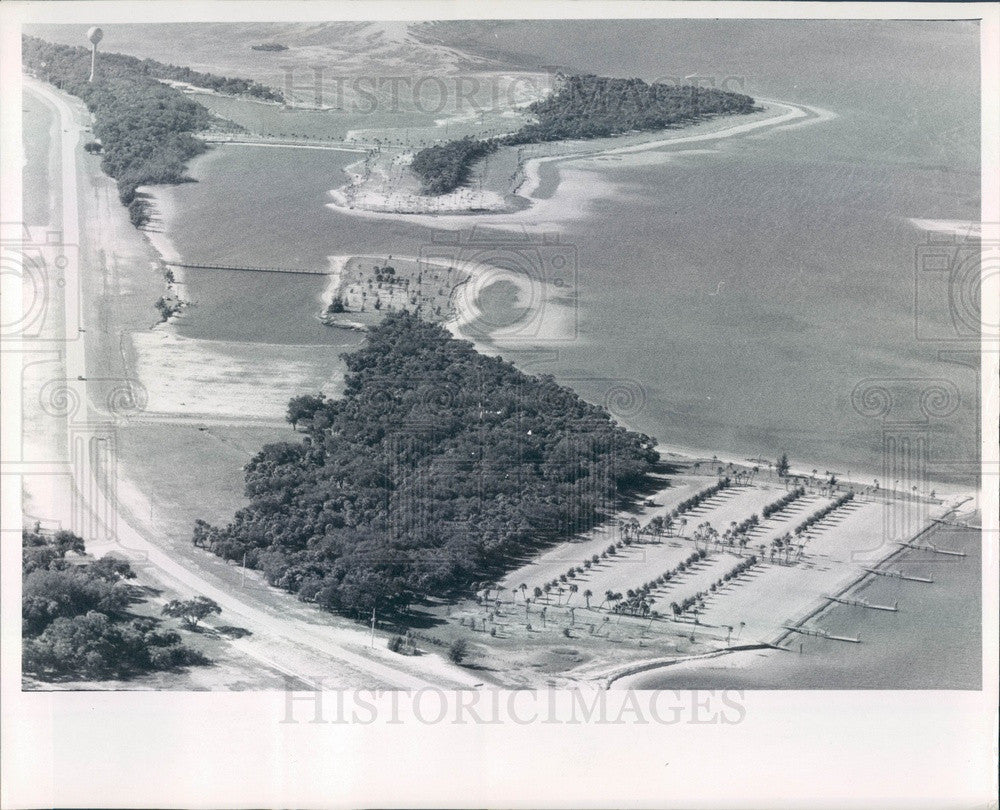 1967 Pinellas County, Florida Fort De Soto Park Aerial View Press Photo - Historic Images