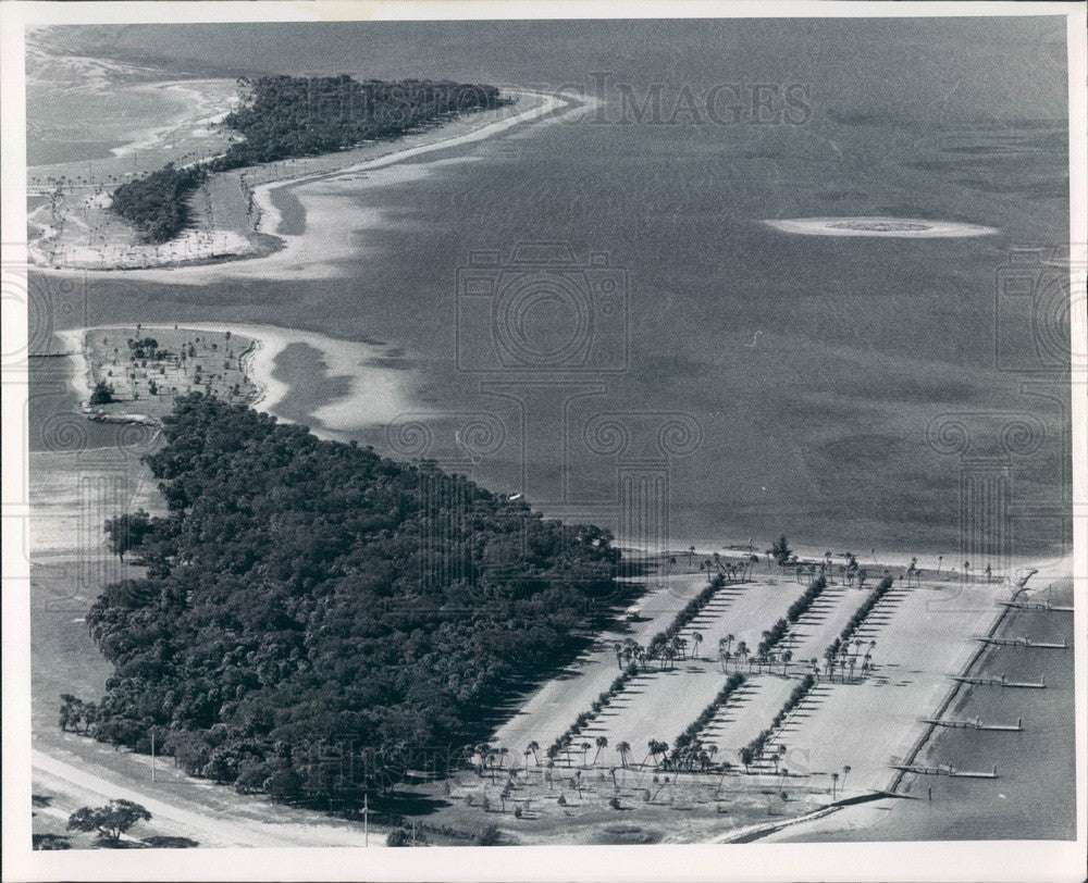 1967 Pinellas County, Florida Fort De Soto Park Aerial View Press Photo - Historic Images