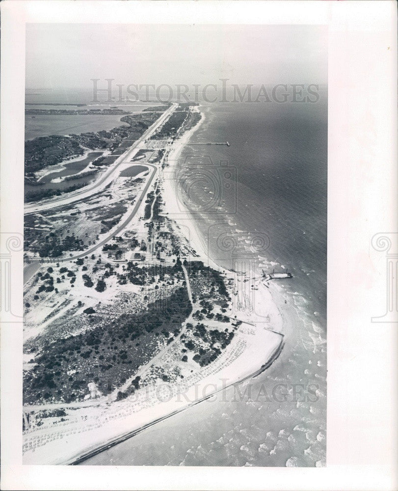 1964 Pinellas County, Florida Fort De Soto Park Aerial View Press Photo - Historic Images