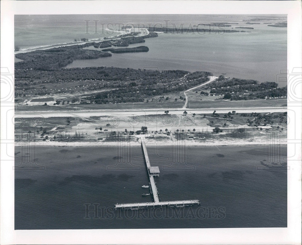 Undated Pinellas County, FL Fort De Soto Park Fishing Pier Aerial Press Photo - Historic Images