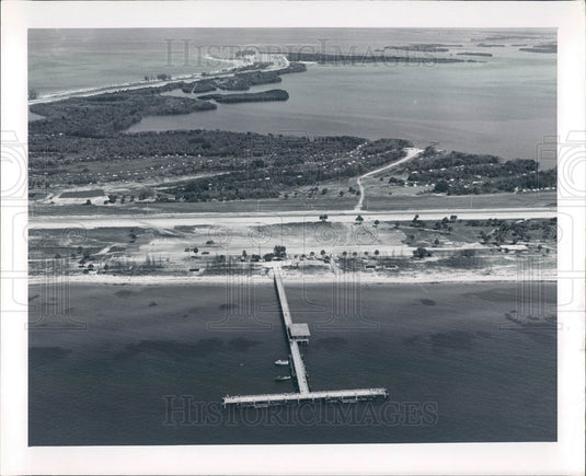 Undated Pinellas County, FL Fort De Soto Park Fishing Pier Aerial Press Photo - Historic Images
