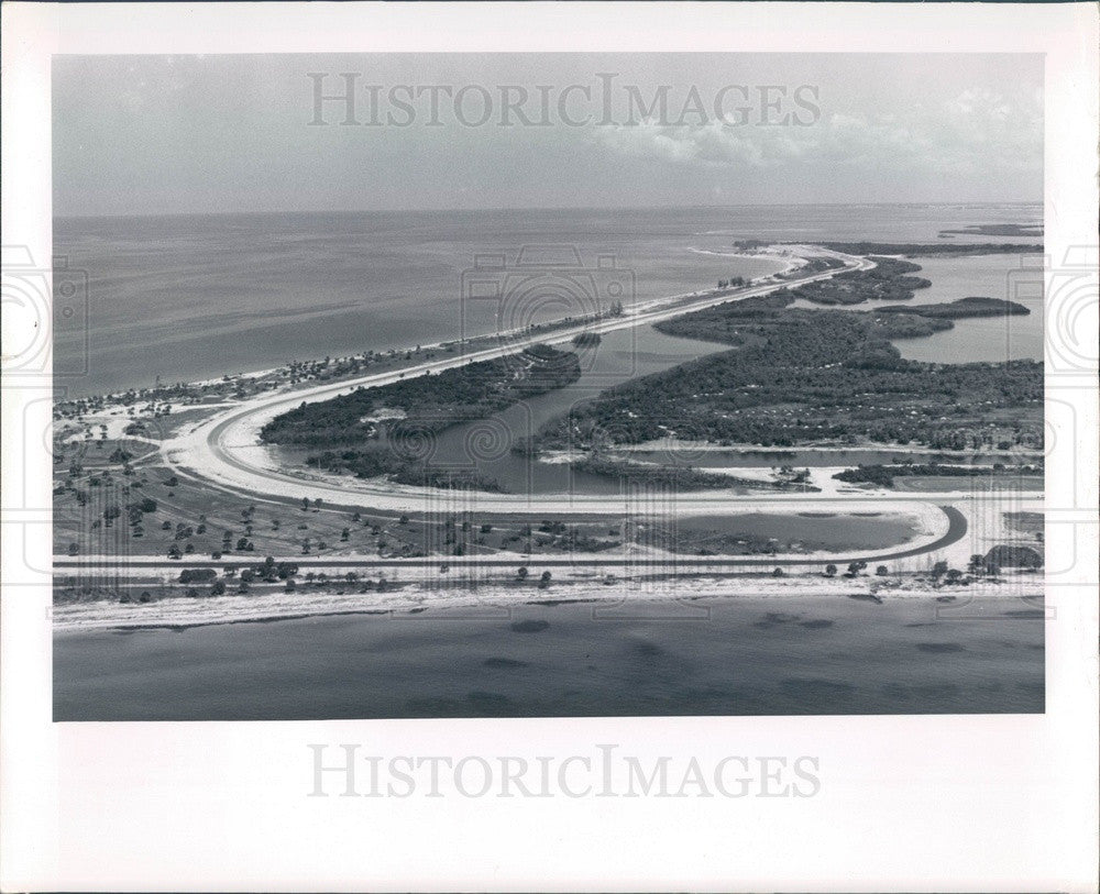 1966 Pinellas County, Florida Fort De Soto Park Aerial View Press Photo - Historic Images