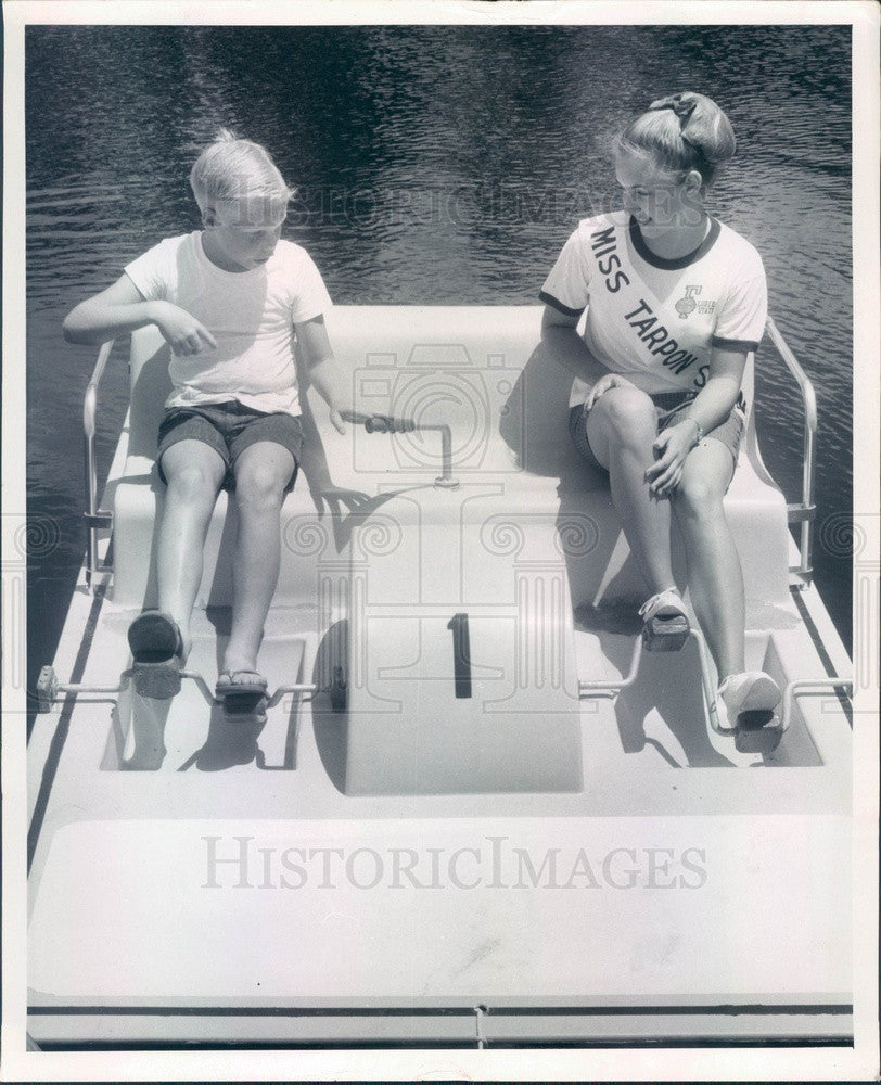 1967 Tarpon Springs, Florida AL Anderson County Park Paddle Boat Press Photo - Historic Images