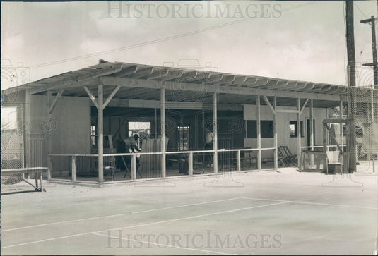 1950 St Petersburg, Florida Bartlett Park Tennis Club Clubhouse Press Photo - Historic Images