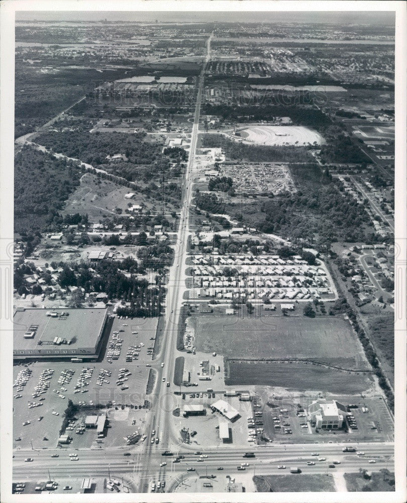 1973 St Petersburg, FL Aerial View, 66 St & Park Blvd Looking West Press Photo - Historic Images