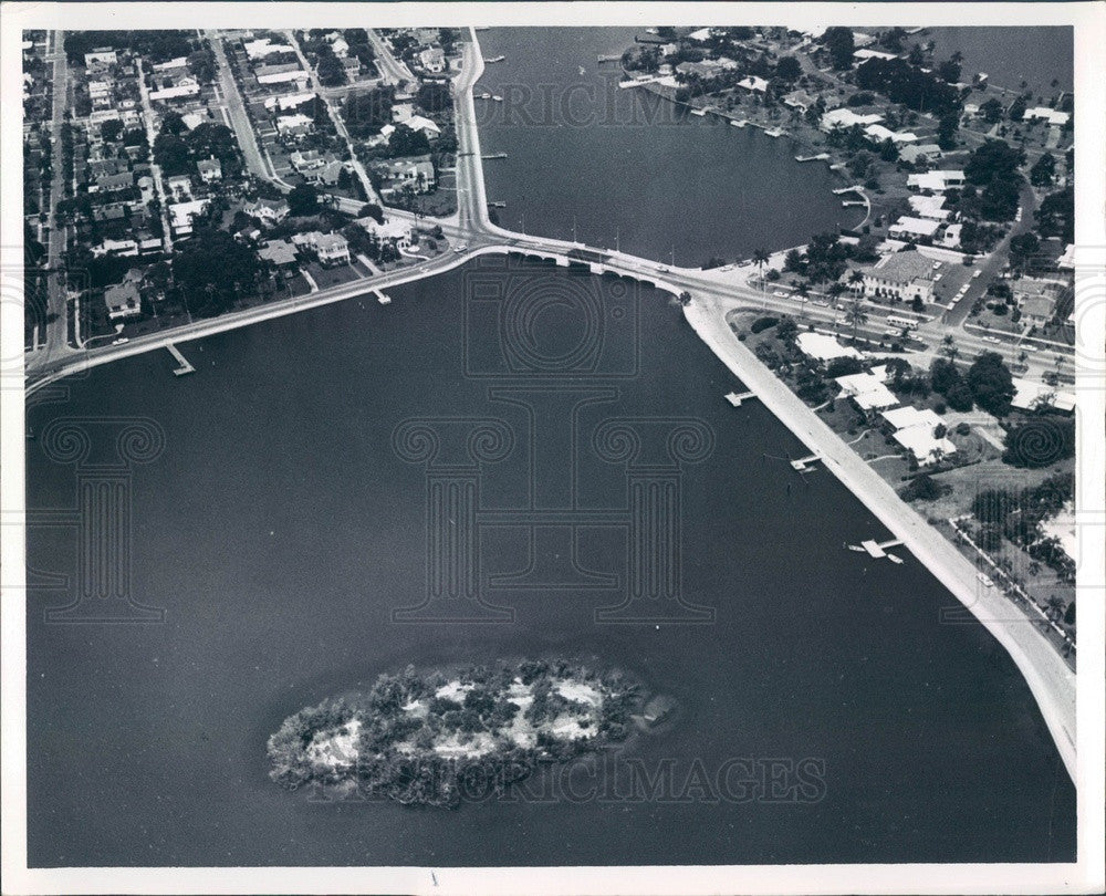 1967 St Petersburg, Florida Aerial View, Coffee Pot Bayou Press Photo - Historic Images