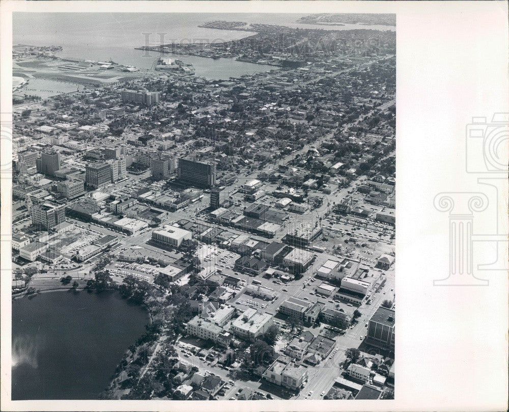 1968 St Petersburg, Florida Aerial View, Downtown Press Photo - Historic Images