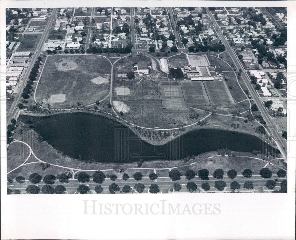 1963 St Petersburg, Florida Aerial View, Bartlett Park Press Photo - Historic Images