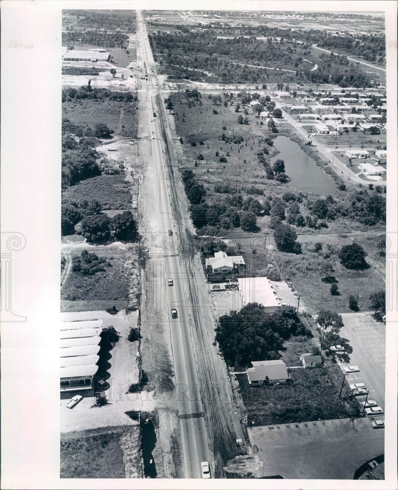 1963 St Petersburg, Florida Aerial View, 34th Street S Construction Press Photo - Historic Images
