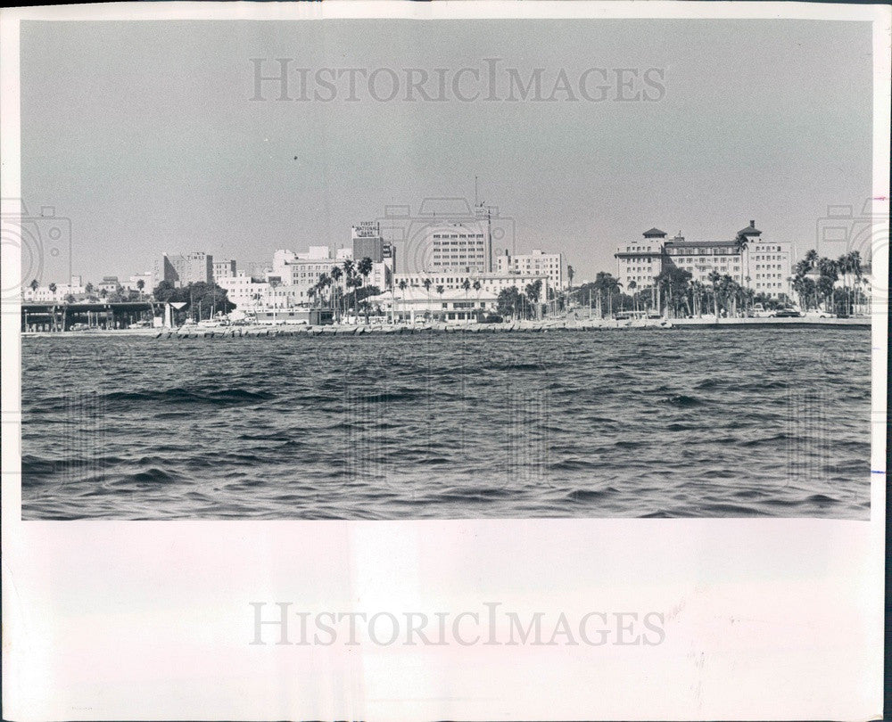 1965 St Petersburg, Florida Waterfront & Skyline Press Photo - Historic Images