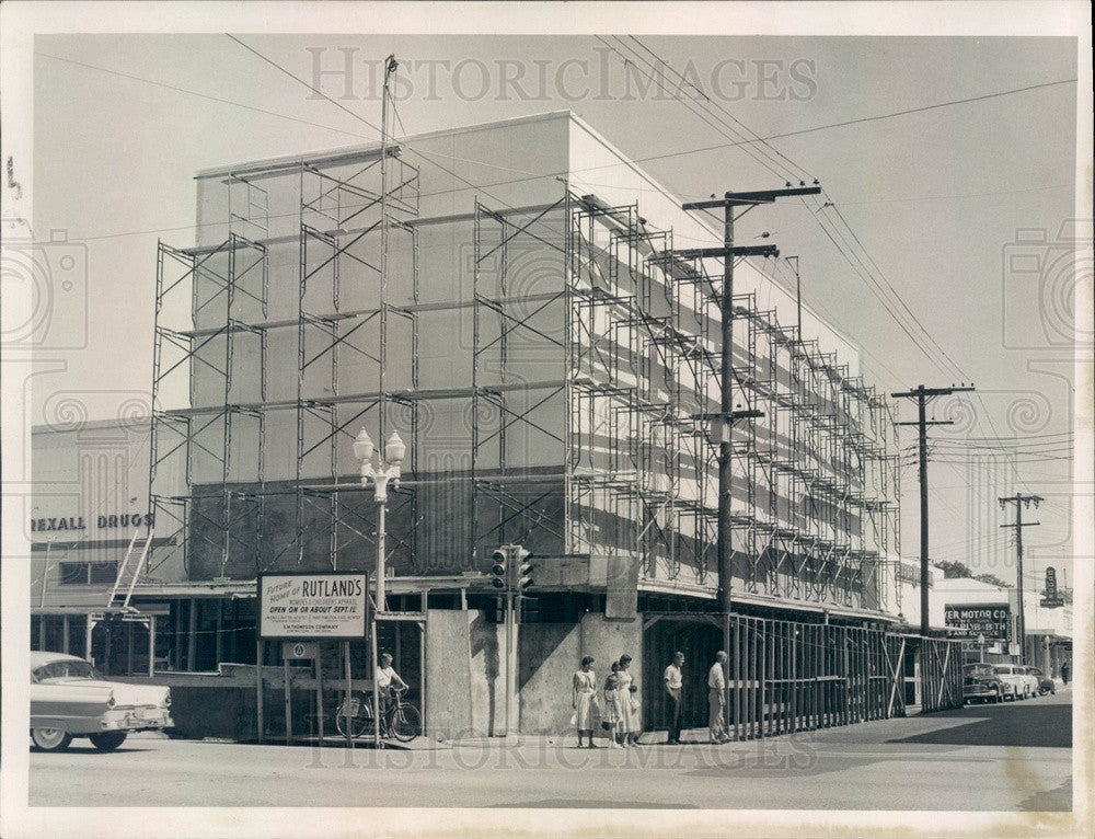 1955 Clearwater, Florida Rutland&#39;s Men&#39;s Store Renovation Press Photo - Historic Images